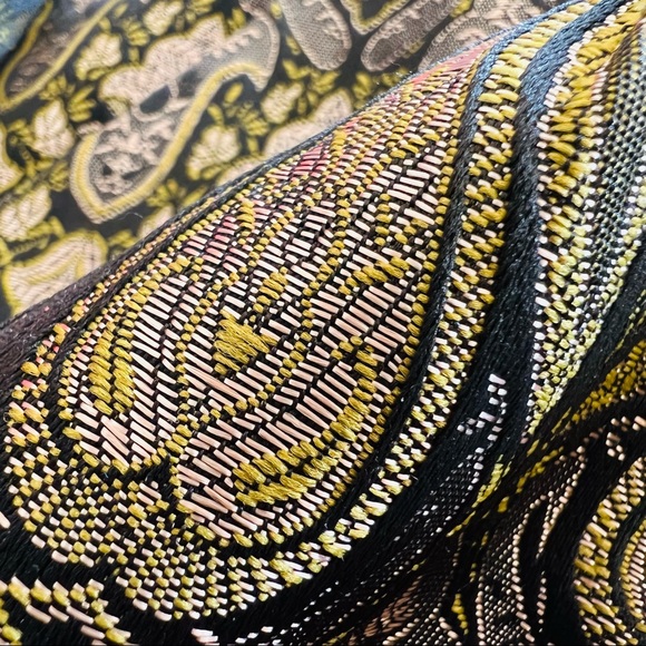 Naughty strapless brocade jacquard green gold pencil dress - Picture 8 of 13